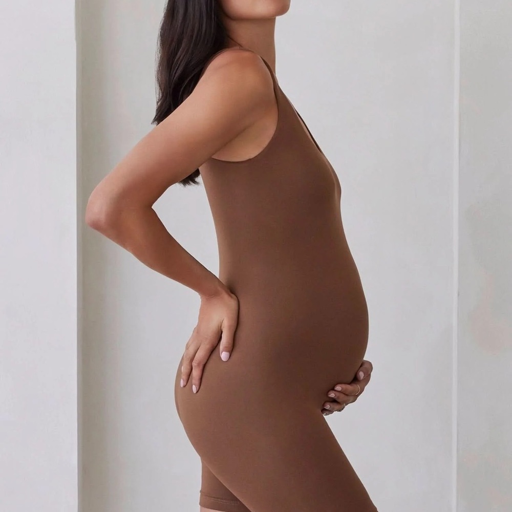 Bumpsuit Brown & Black Maternity Bodysuit Set